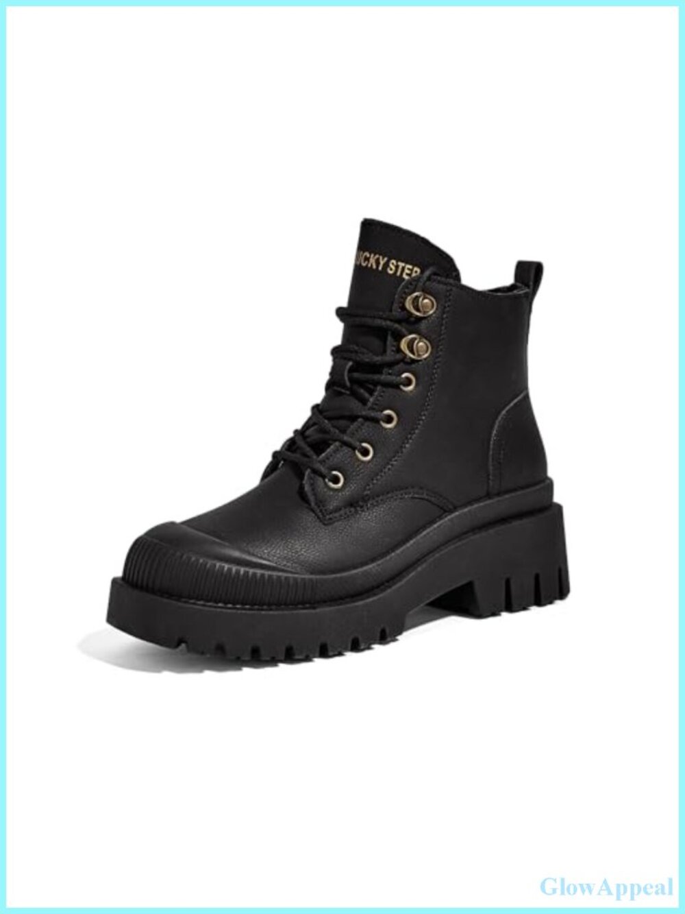 Women's Platform Zipper Ankle Boots Faux Leather Comfort Mid Heel